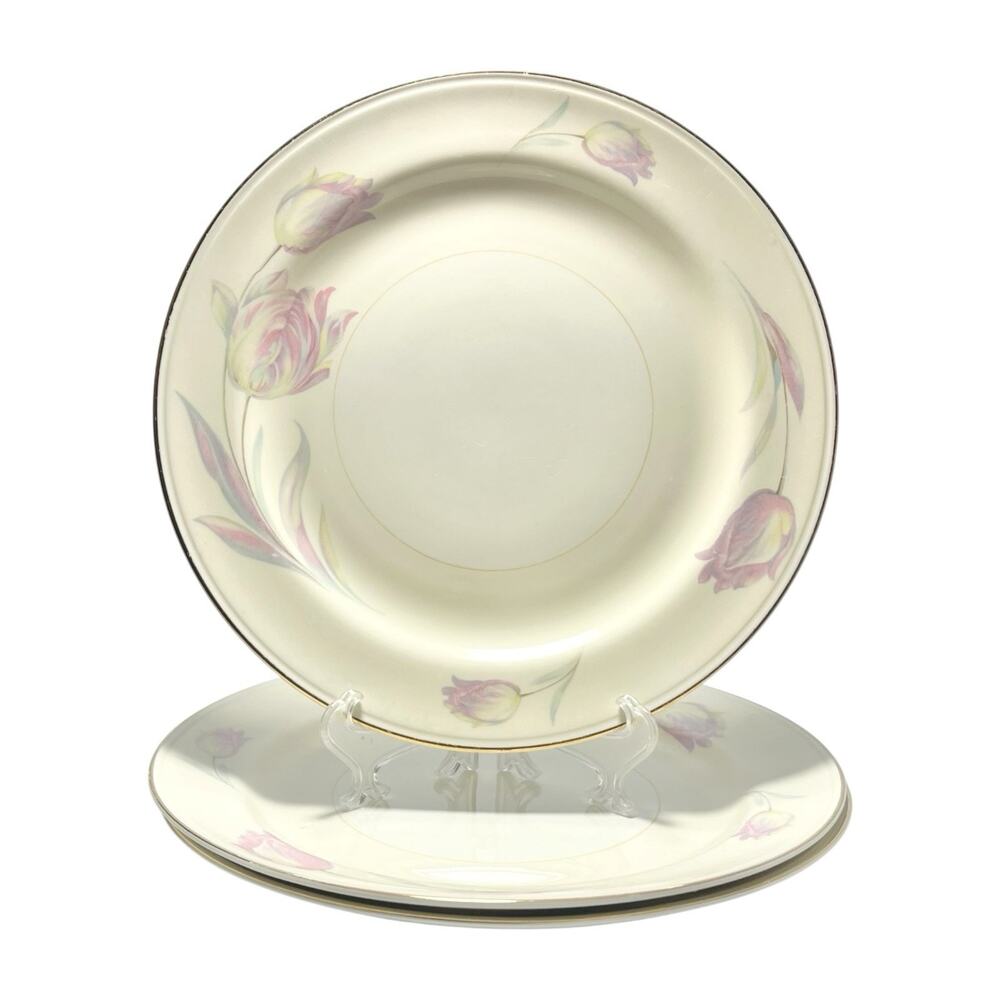 Homer Laughlin “Tulip” Set of 3 Ceramic Dinner Plates 9 7/8”